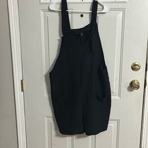 Stylish Black Shorts Overalls by Shein (Size 1X)